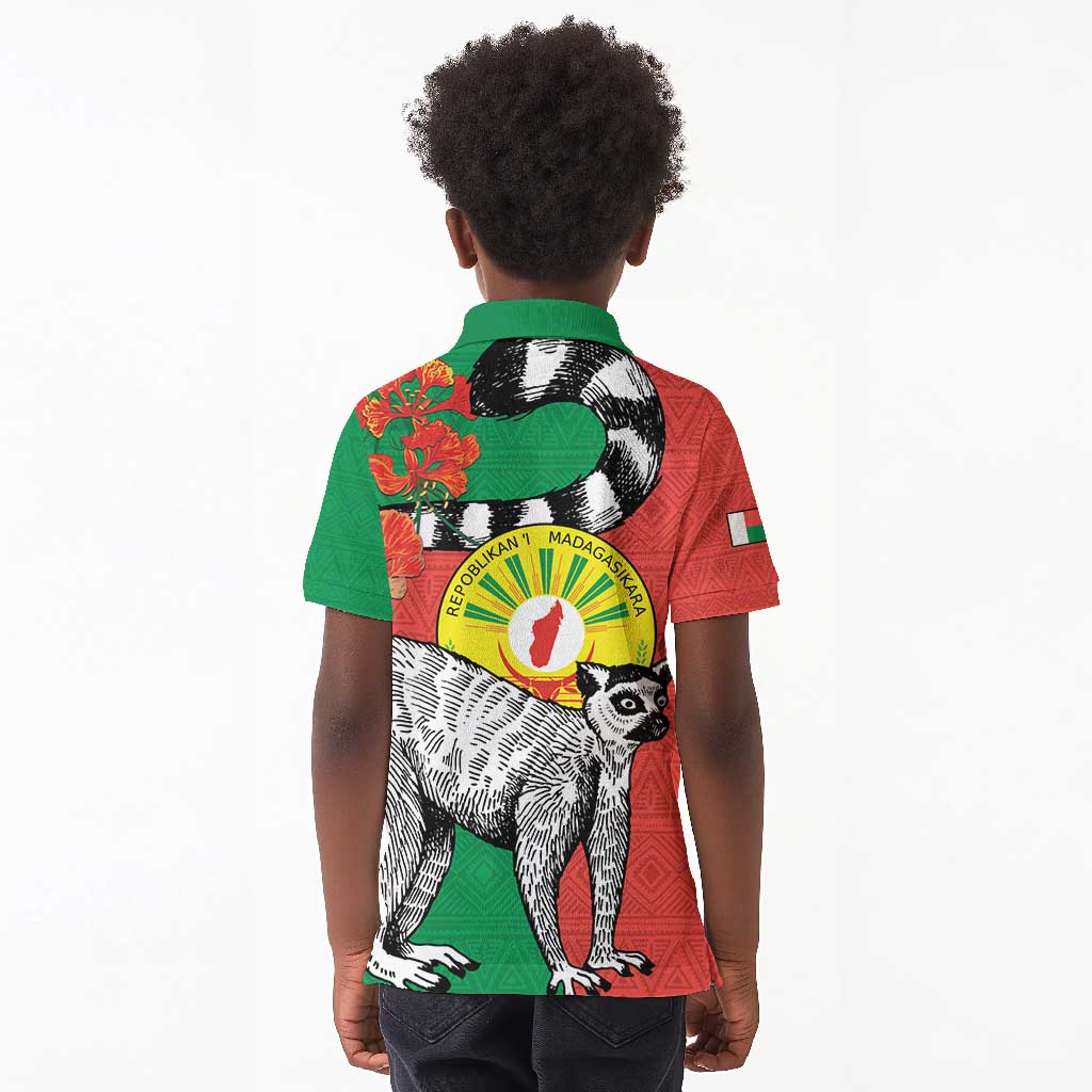 Happy Madagasikara Independence Day Kid Polo Shirt Ring-Tailed Lemur With Seal