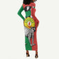 Happy Madagasikara Independence Day Long Sleeve Bodycon Dress Ring-Tailed Lemur With Seal LT15