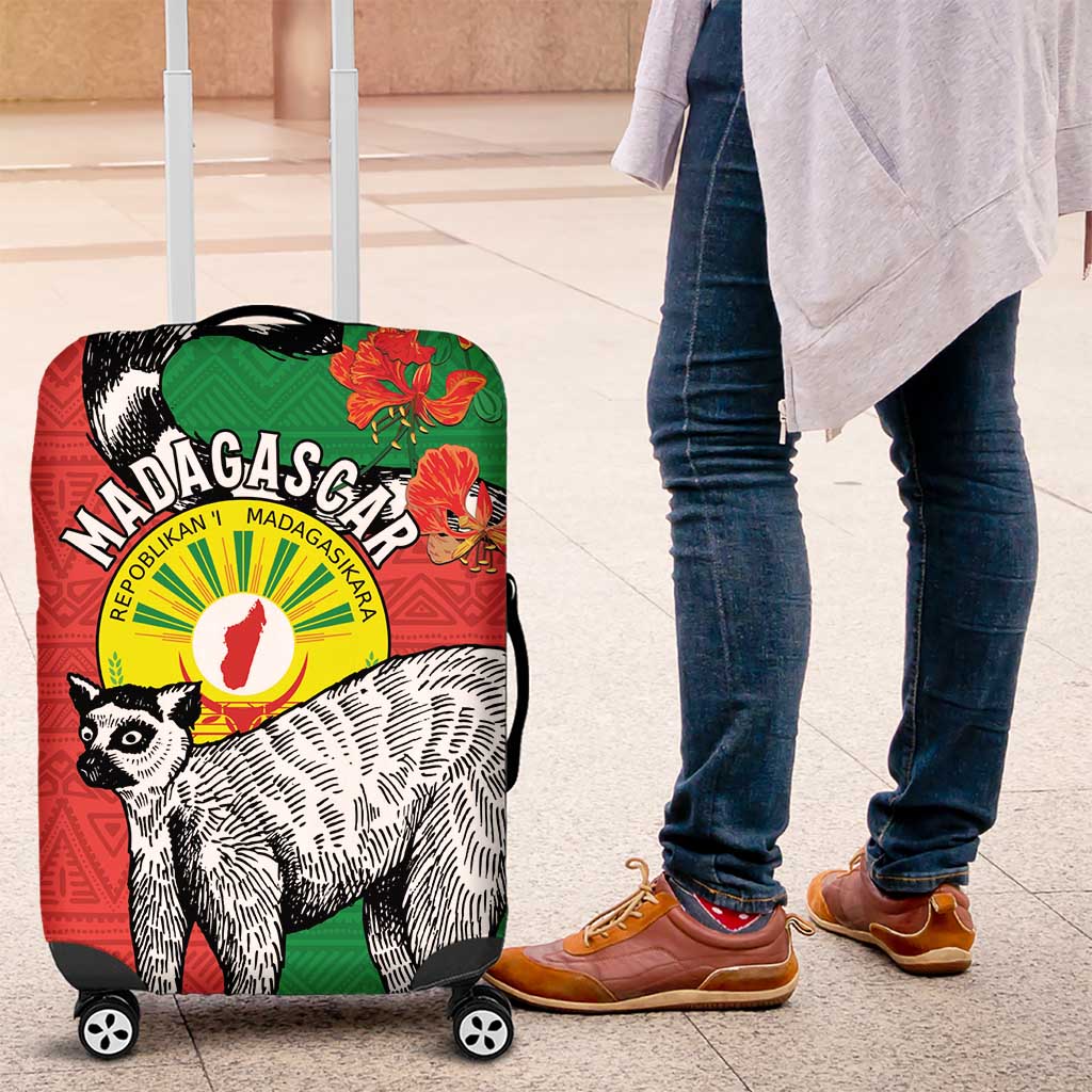 Happy Madagasikara Independence Day Luggage Cover Ring-Tailed Lemur With Seal