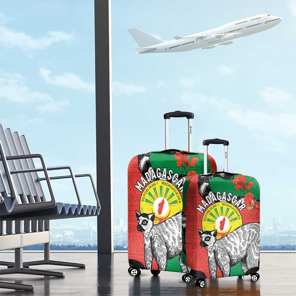 Happy Madagasikara Independence Day Luggage Cover Ring-Tailed Lemur With Seal