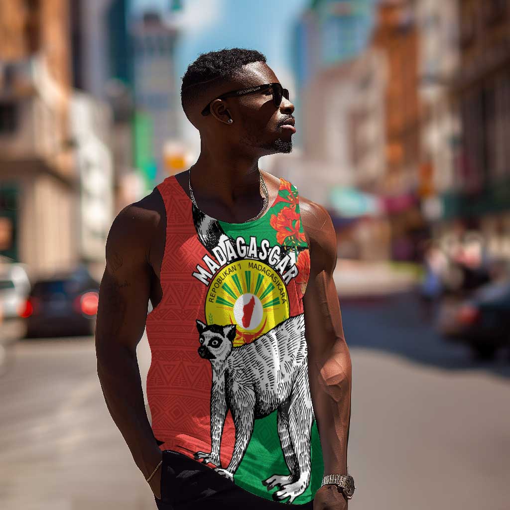 Happy Madagasikara Independence Day Men Tank Top Ring-Tailed Lemur With Seal