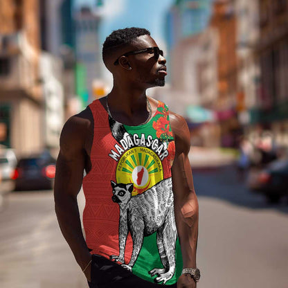 Happy Madagasikara Independence Day Men Tank Top Ring-Tailed Lemur With Seal