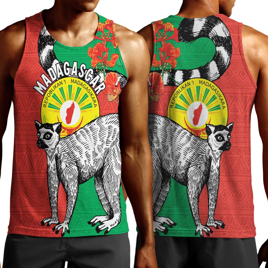 Happy Madagasikara Independence Day Men Tank Top Ring-Tailed Lemur With Seal