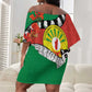 Happy Madagasikara Independence Day Off Shoulder Short Dress Ring-Tailed Lemur With Seal