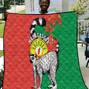 Happy Madagasikara Independence Day Quilt Ring-Tailed Lemur With Seal