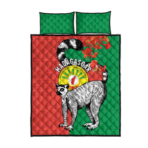 Happy Madagasikara Independence Day Quilt Bed Set Ring-Tailed Lemur With Seal