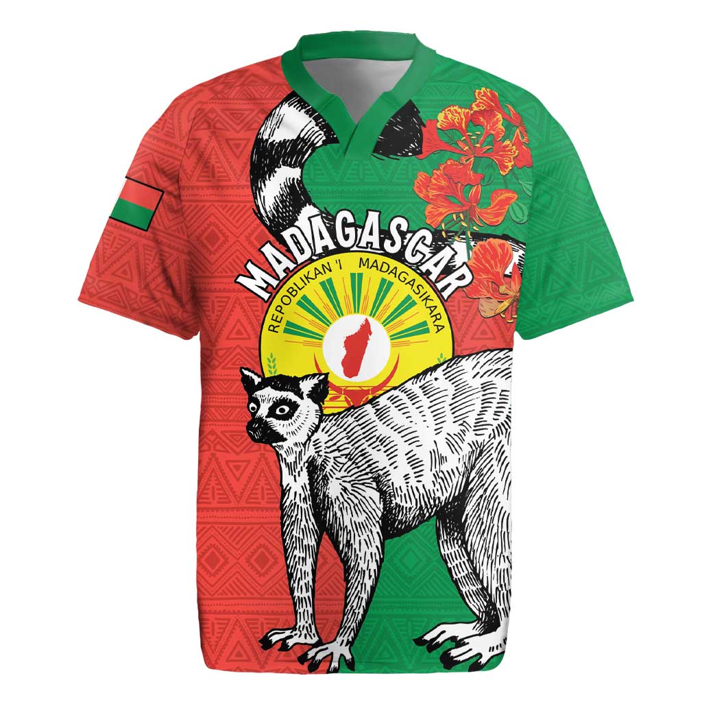 Happy Madagasikara Independence Day Rugby Jersey Ring-Tailed Lemur With Seal