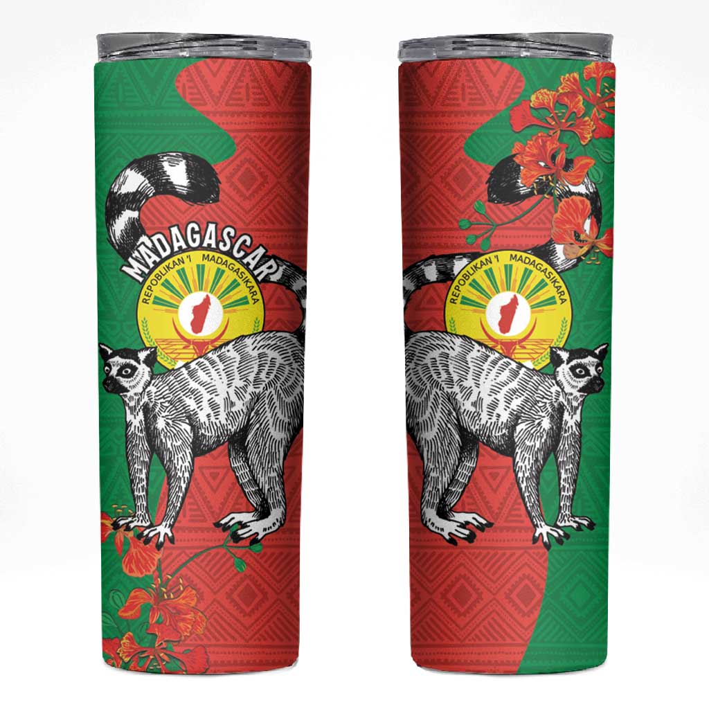 Happy Madagasikara Independence Day Skinny Tumbler Ring-Tailed Lemur With Seal