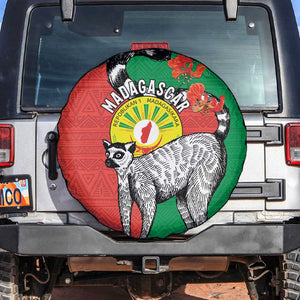 Happy Madagasikara Independence Day Spare Tire Cover Ring-Tailed Lemur With Seal