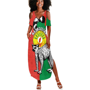 Happy Madagasikara Independence Day Summer Maxi Dress Ring-Tailed Lemur With Seal