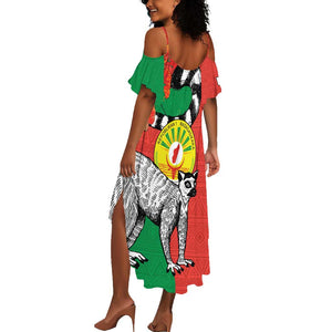 Happy Madagasikara Independence Day Summer Maxi Dress Ring-Tailed Lemur With Seal