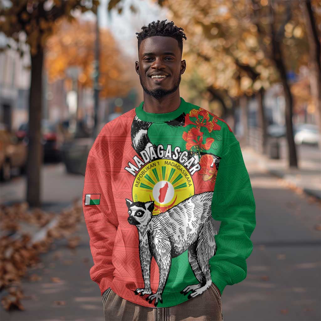 Happy Madagasikara Independence Day Sweatshirt Ring-Tailed Lemur With Seal