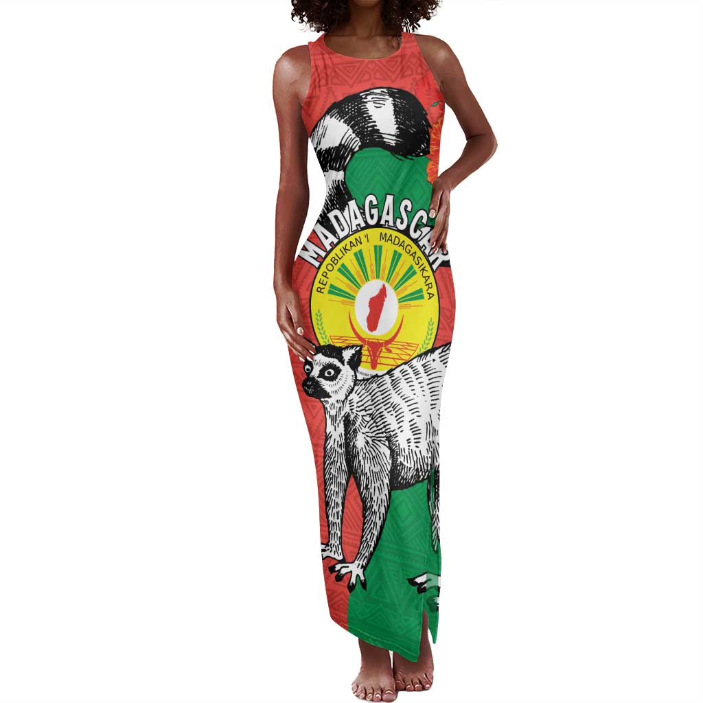 Happy Madagasikara Independence Day Tank Maxi Dress Ring-Tailed Lemur With Seal