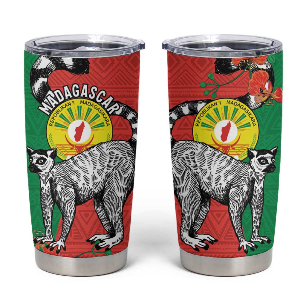 Happy Madagasikara Independence Day Tumbler Cup Ring-Tailed Lemur With Seal