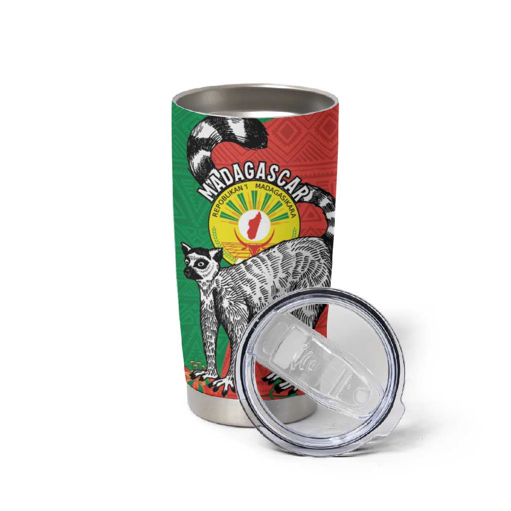 Happy Madagasikara Independence Day Tumbler Cup Ring-Tailed Lemur With Seal