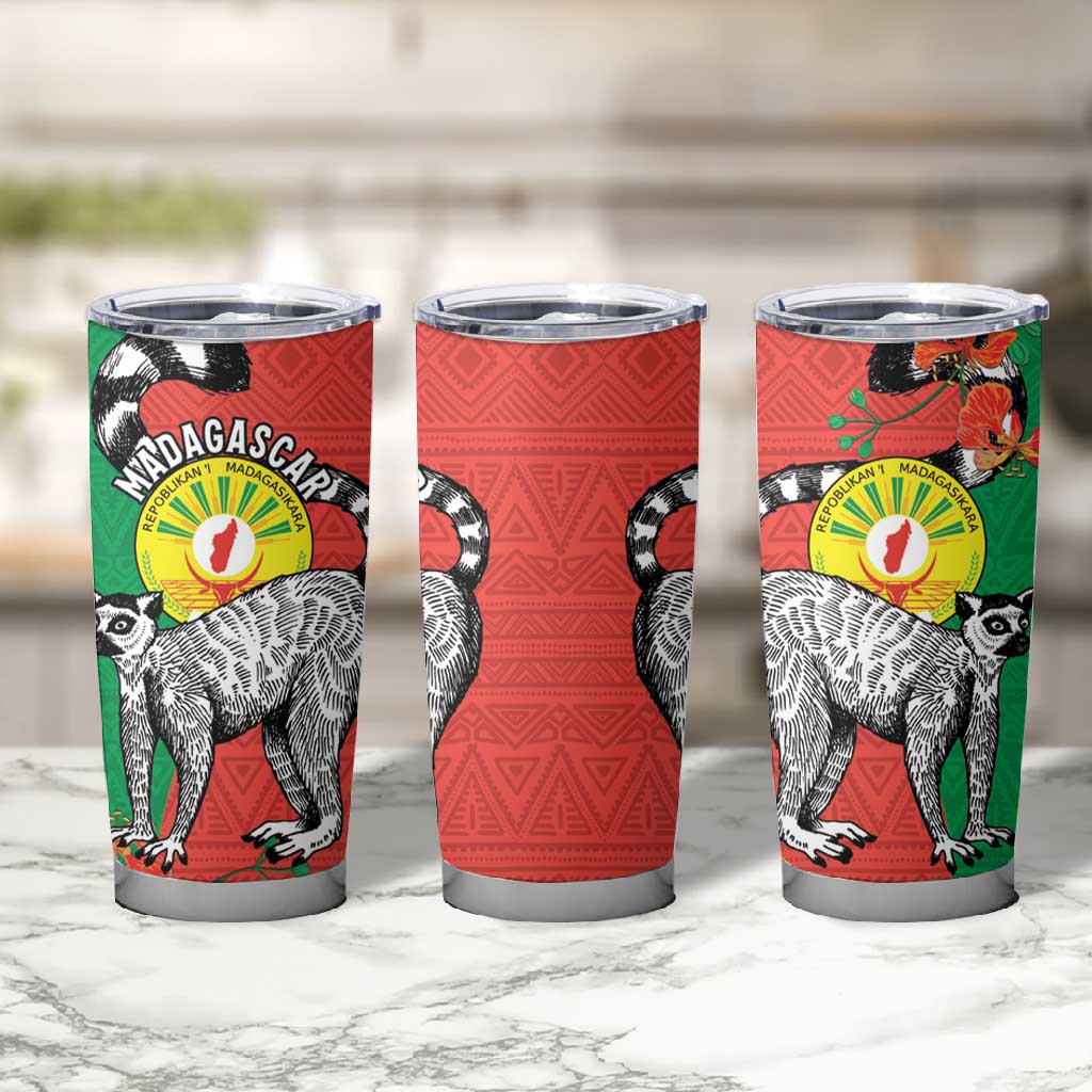 Happy Madagasikara Independence Day Tumbler Cup Ring-Tailed Lemur With Seal
