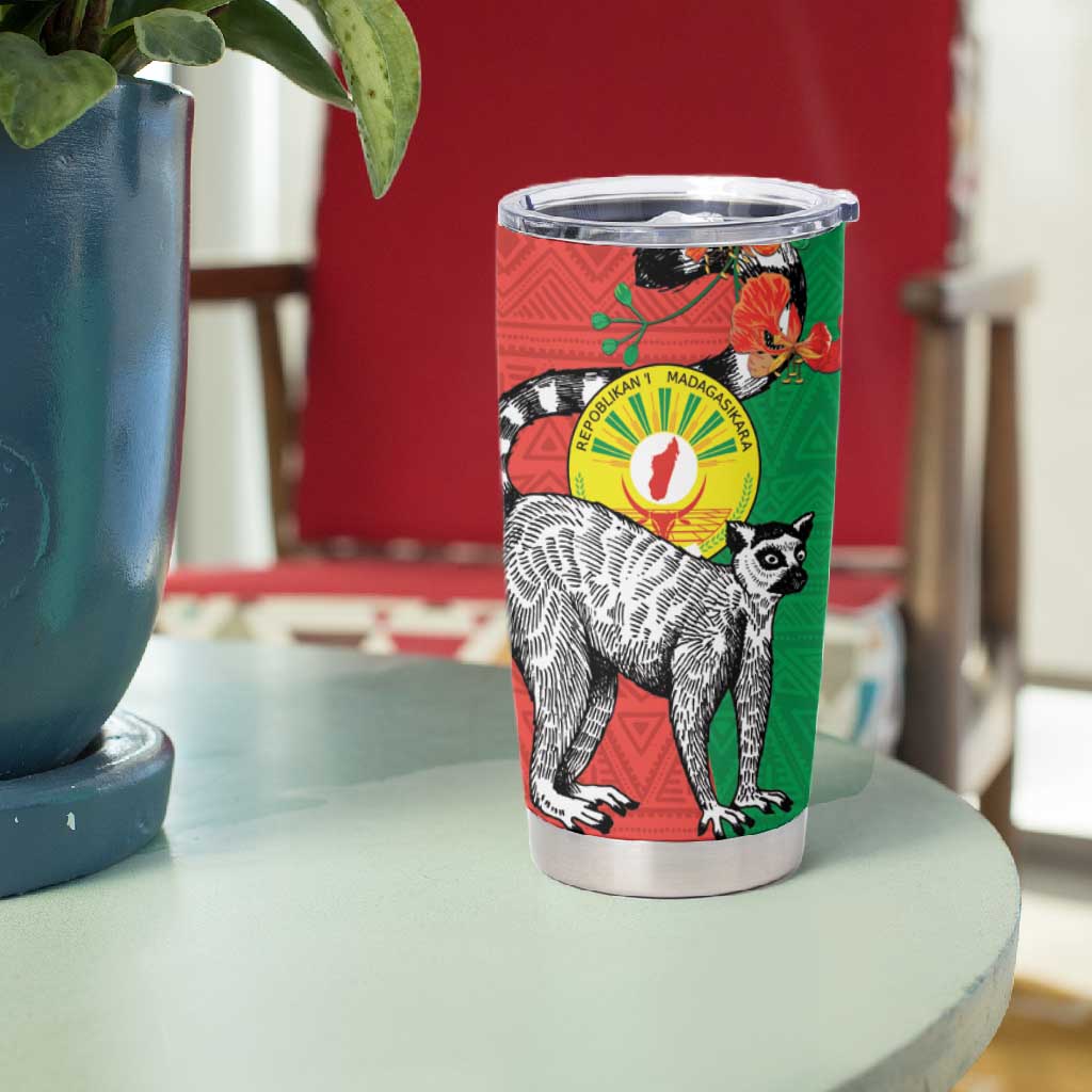 Happy Madagasikara Independence Day Tumbler Cup Ring-Tailed Lemur With Seal