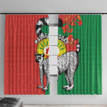 Happy Madagasikara Independence Day Window Curtain Ring-Tailed Lemur With Seal