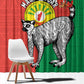 Happy Madagasikara Independence Day Window Curtain Ring-Tailed Lemur With Seal