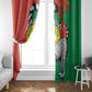 Happy Madagasikara Independence Day Window Curtain Ring-Tailed Lemur With Seal