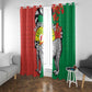 Happy Madagasikara Independence Day Window Curtain Ring-Tailed Lemur With Seal