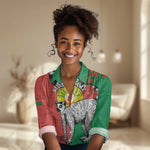 Happy Madagasikara Independence Day Women Casual Shirt Ring-Tailed Lemur With Seal