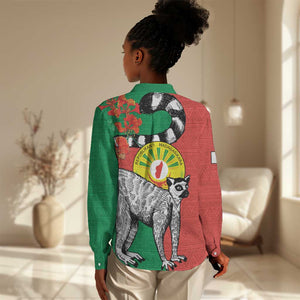 Happy Madagasikara Independence Day Women Casual Shirt Ring-Tailed Lemur With Seal