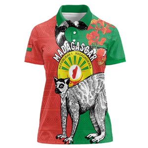 Happy Madagasikara Independence Day Women Polo Shirt Ring-Tailed Lemur With Seal