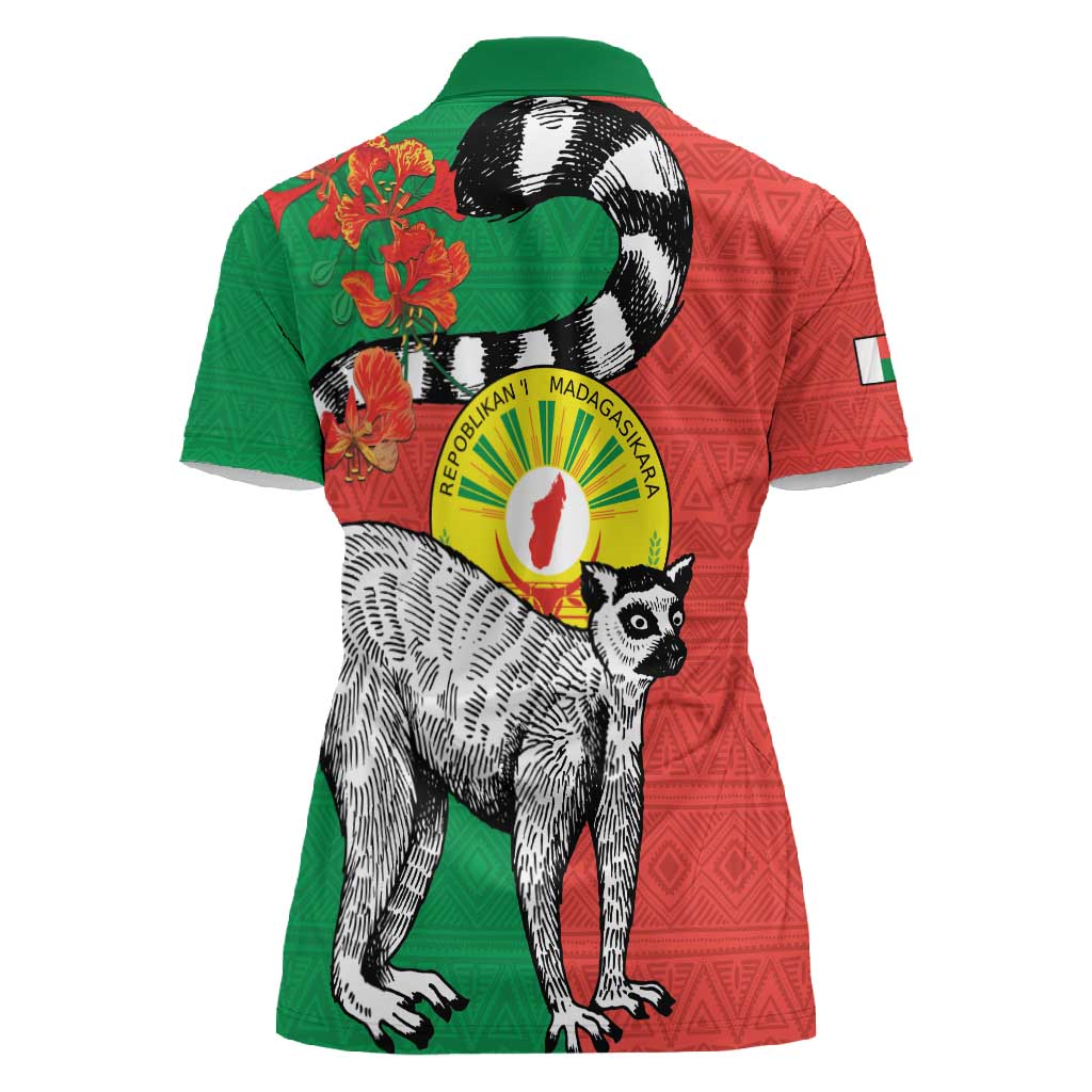 Happy Madagasikara Independence Day Women Polo Shirt Ring-Tailed Lemur With Seal