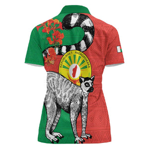 Happy Madagasikara Independence Day Women Polo Shirt Ring-Tailed Lemur With Seal