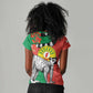 Happy Madagasikara Independence Day Women V-Neck T-Shirt Ring-Tailed Lemur With Seal