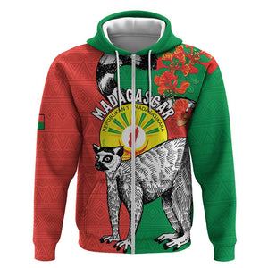 Happy Madagasikara Independence Day Zip Hoodie Ring-Tailed Lemur With Seal