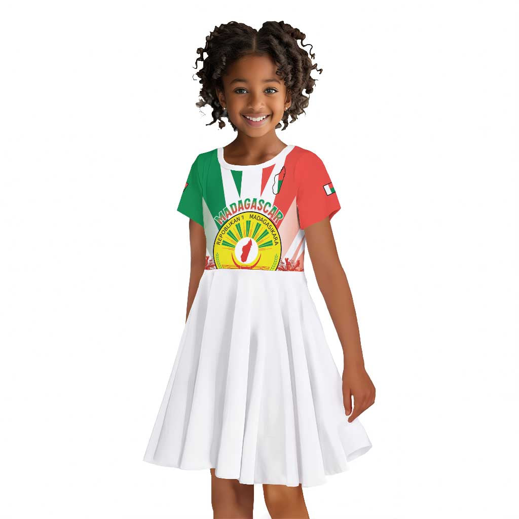Personalized Madagasikara Kid Short Sleeve Dress Seal With Poinciana