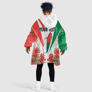Personalized Madagasikara Kid Wearable Blanket Hoodie Seal With Poinciana