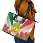 Personalized Madagasikara Leather Tote Bag Seal With Poinciana