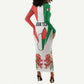 Personalized Madagasikara Long Sleeve Bodycon Dress Seal With Poinciana LT15