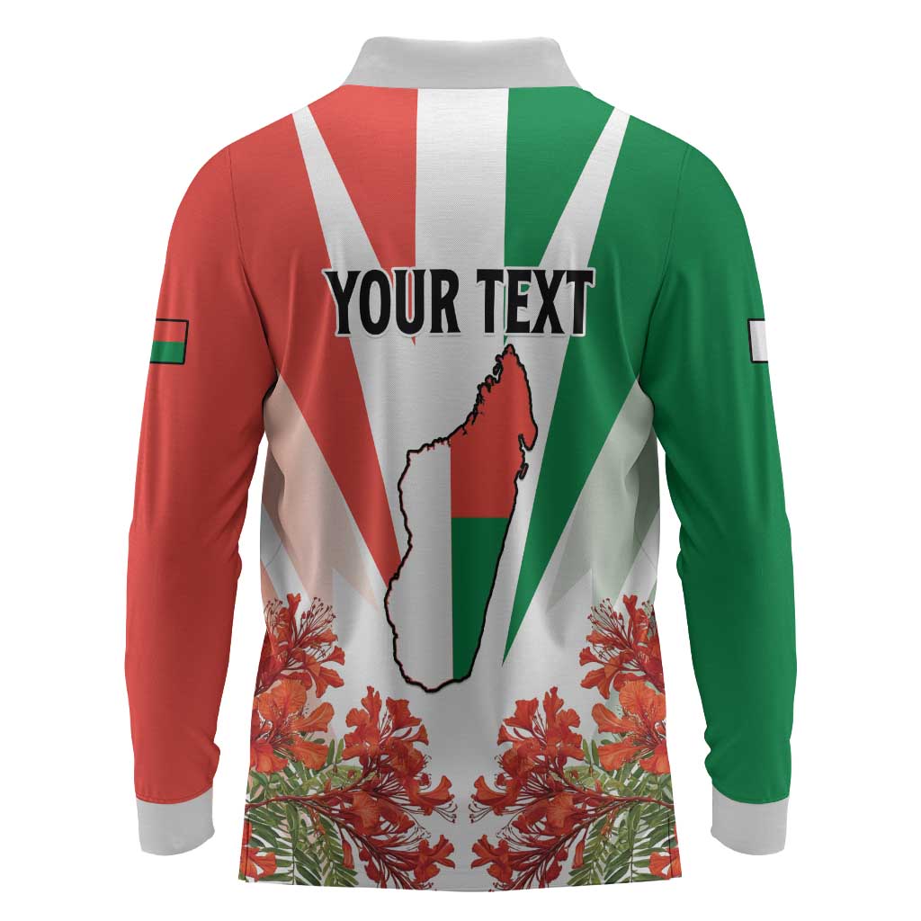 Personalized Madagasikara Long Sleeve Polo Shirt Seal With Poinciana