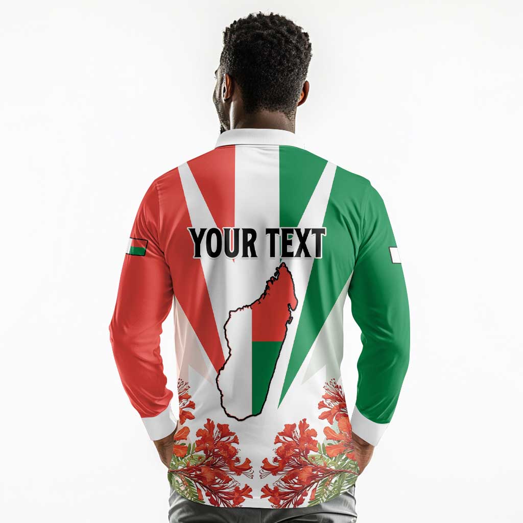 Personalized Madagasikara Long Sleeve Polo Shirt Seal With Poinciana