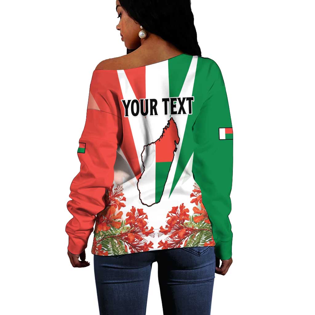 Personalized Madagasikara Off Shoulder Sweater Seal With Poinciana