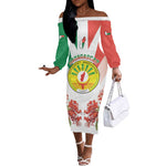 Personalized Madagasikara Off The Shoulder Long Sleeve Dress Seal With Poinciana