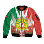 Personalized Madagasikara Sleeve Zip Bomber Jacket Seal With Poinciana
