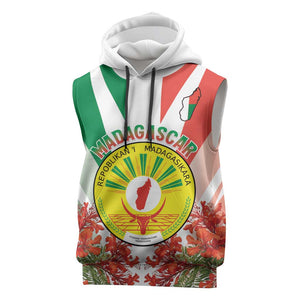 Personalized Madagasikara Sleeveless Hoodie Seal With Poinciana - African Pride
