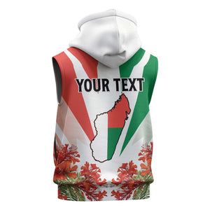 Personalized Madagasikara Sleeveless Zip Hoodie Seal With Poinciana - African Pride
