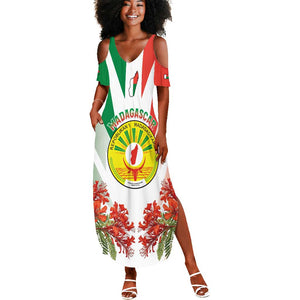 Personalized Madagasikara Summer Maxi Dress Seal With Poinciana