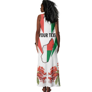 Personalized Madagasikara Tank Maxi Dress Seal With Poinciana
