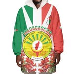 Personalized Madagasikara Wearable Blanket Hoodie Seal With Poinciana
