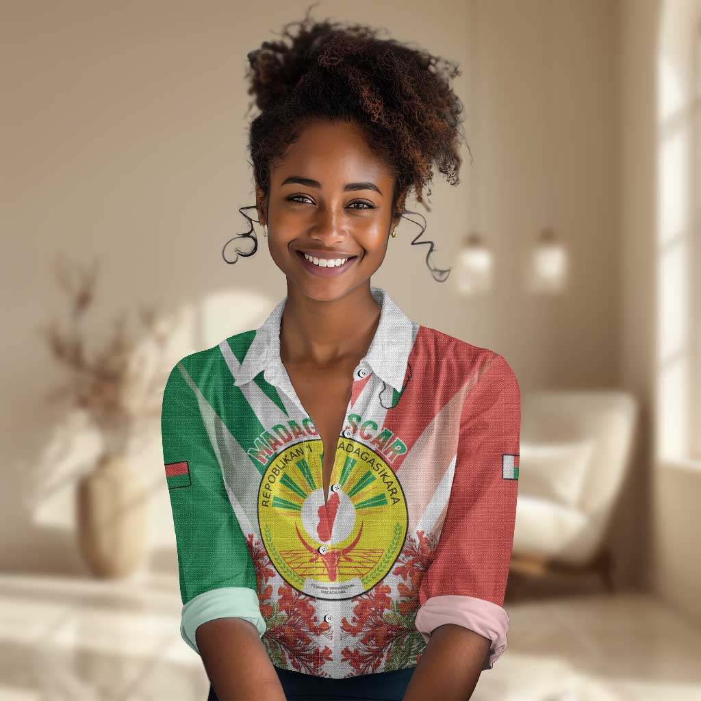 Personalized Madagasikara Women Casual Shirt Seal With Poinciana