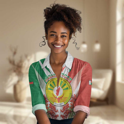 Personalized Madagasikara Women Casual Shirt Seal With Poinciana