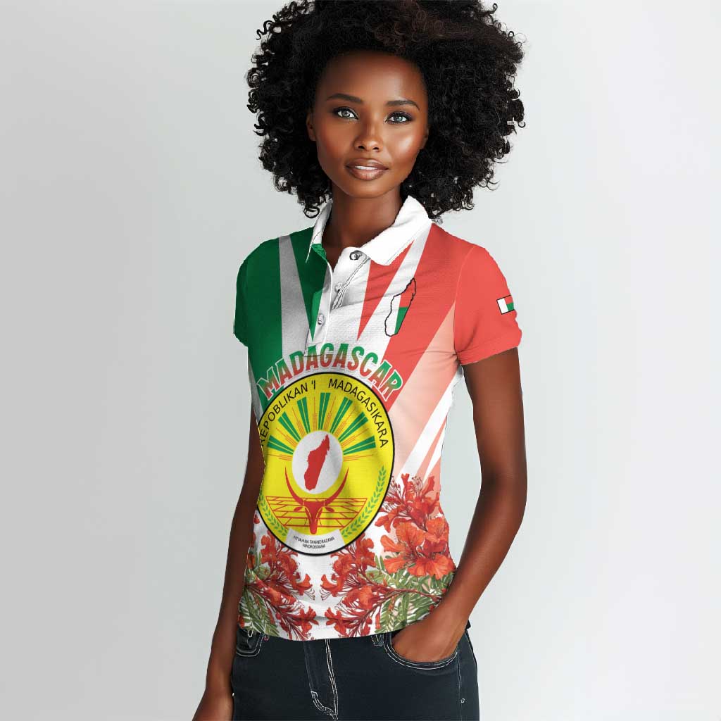 Personalized Madagasikara Women Polo Shirt Seal With Poinciana