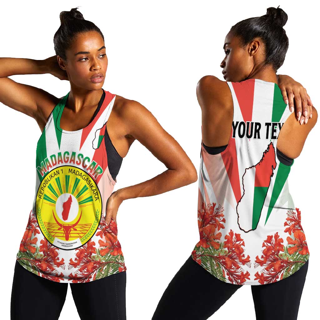 Personalized Madagasikara Women Racerback Tank Seal With Poinciana